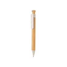 Bamboe pen met tarwestro clip - Topgiving