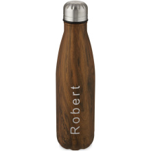 Cove 500 ml vacuüm geïsoleerde roestvrijstalen fles met houtprint - Topgiving