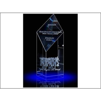 Laser in glas 15x6x6 cm Trophy - Topgiving